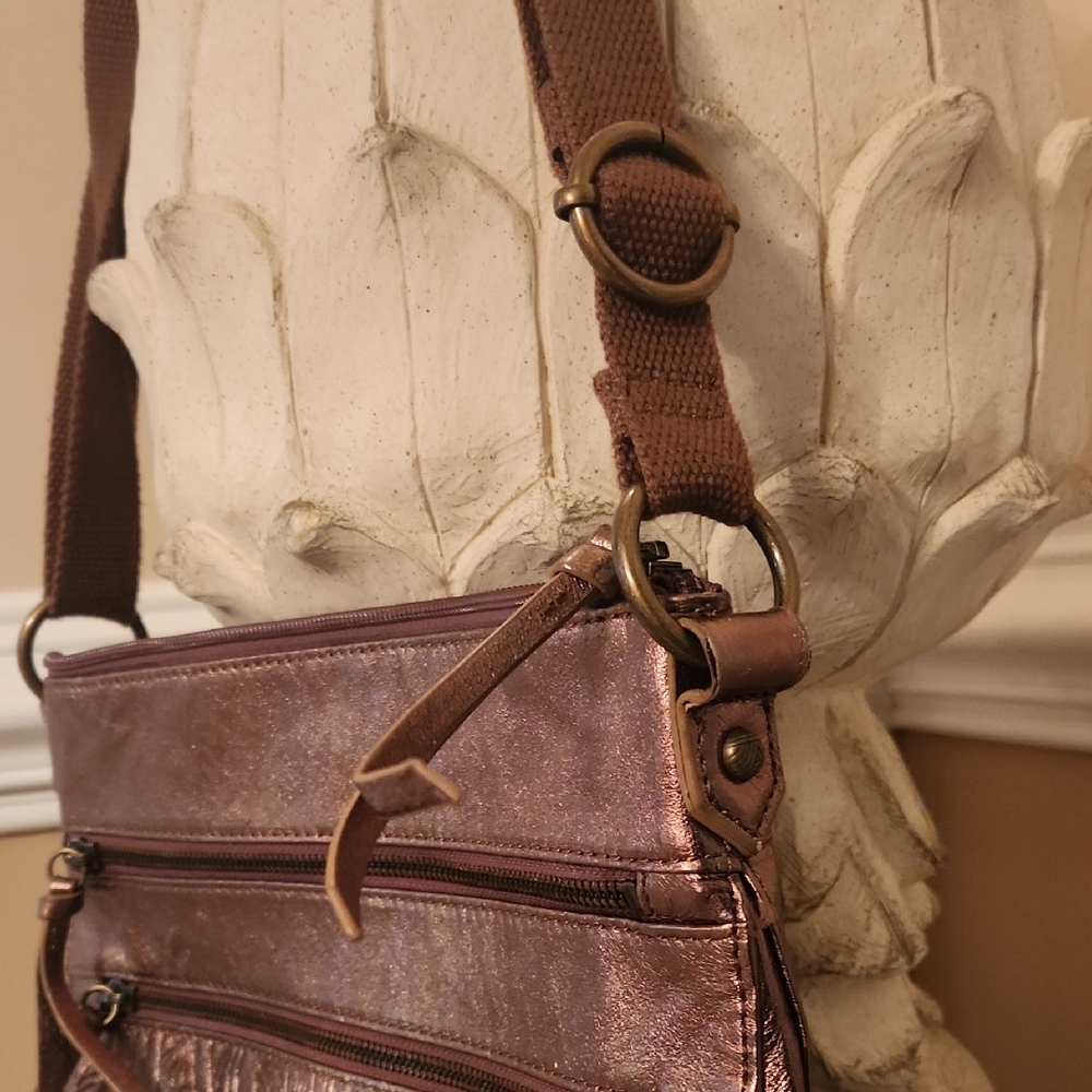 The Sak Metallic Brown Floral Crossbody Bag - Picture 3 of 17